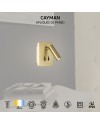 CAYMAN SQ* APLIQUE LECTOR LED 3W+6W 3000K ORO MATE